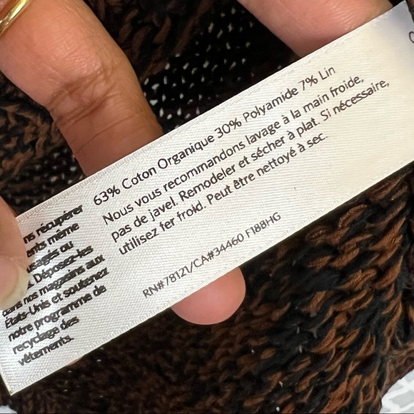 NWOT Eileen Fisher Marled Organic Cotton Blend Funnel-neck Sweater In Nutmeg - Picture 11 of 11